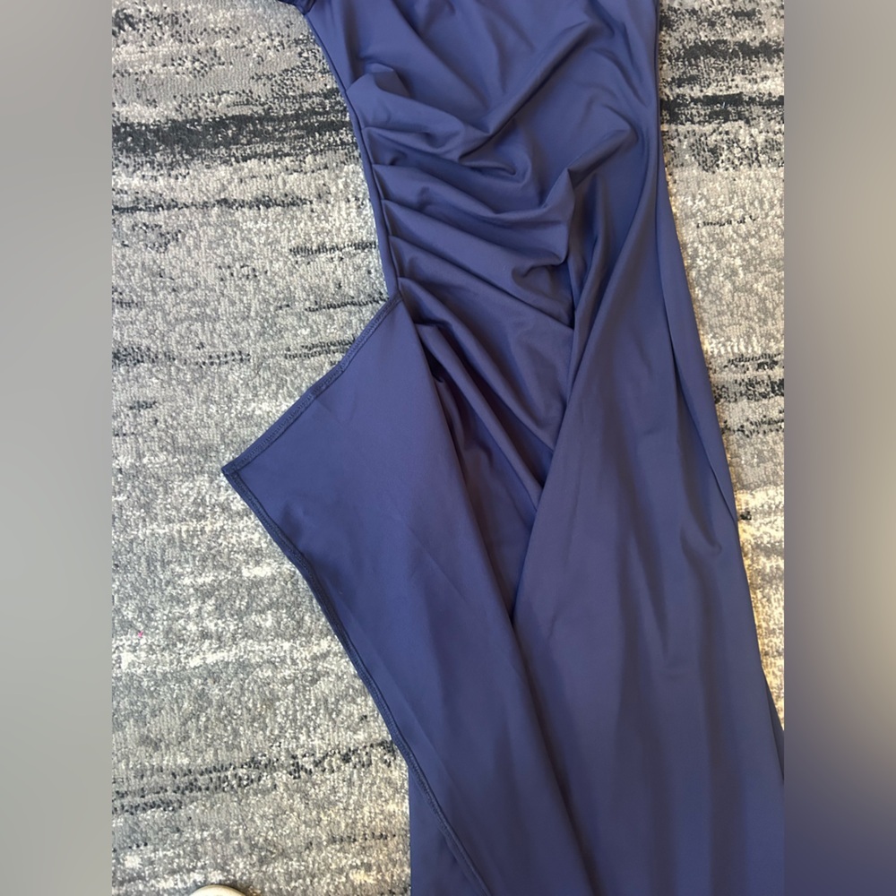 Ruched Off The Shoulder Formal Dress With High Slit - Picture 5 of 6
